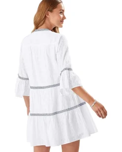 Women Tommy Bahama Cotton Clip Embellished Tier Dress