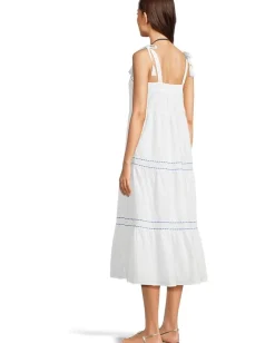 Women Tommy Bahama Cotton Clip Sq Neck Tiered Midi