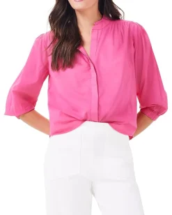 NIC+ZOE Cotton Girlfriend Shirt Wild Pink Discount