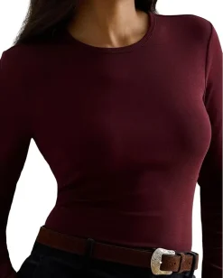Women Lauren Ralph Lauren Cotton-Blend Long-Sleeve Top