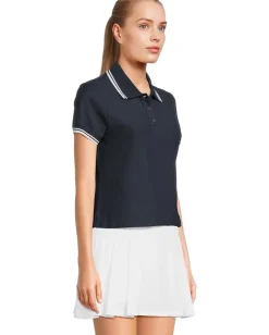 Beyond Yoga Country Club Polo Tee Nocturnal Navy Discount