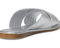 Seychelles Courage Metallic Leather Slide Sandal Silver Best