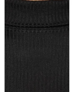Madewell Coverstitch Turtleneck Drapey Rayon Rib Jet Black New