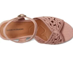Women Lucky Brand Coyna Floral Espadrille Wedge Sandals