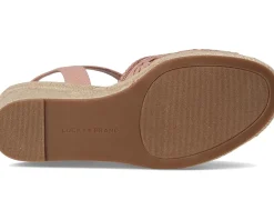 Women Lucky Brand Coyna Floral Espadrille Wedge Sandals