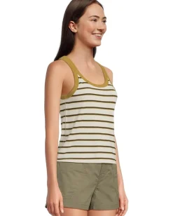 Prana Cozy Up Scoop Tank Retro Olive Stripe