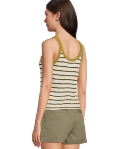 Prana Cozy Up Scoop Tank Retro Olive Stripe