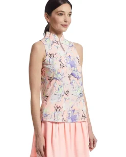 Jamie Sadock Crackle Print Sleeveless Top Shell Discount