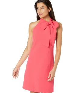 Women Vince Camuto Crepe Bow Neck Halter Dress