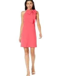 Women Vince Camuto Crepe Bow Neck Halter Dress