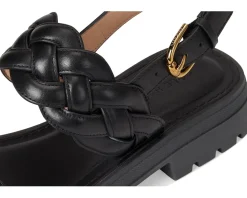 Cole Haan Cressida Lug Sandal Black Leather Best