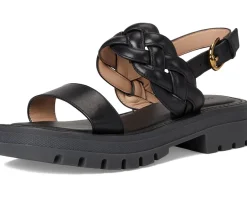 Cole Haan Cressida Lug Sandal Black Leather Best