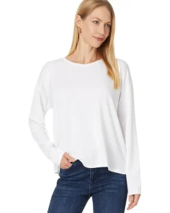 Eileen Fisher Crew Neck Box Top White Best