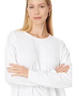 Eileen Fisher Crew Neck Box Top White Best