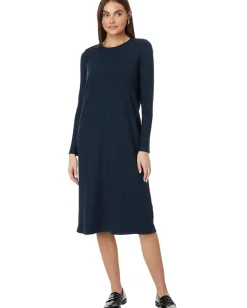 Women Eileen Fisher Crew Neck Calf Length Dress