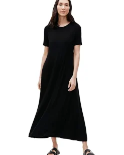 Eileen Fisher Crew Neck Dress Black 2 Hot
