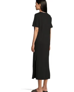 Eileen Fisher Crew Neck Dress Black Hot