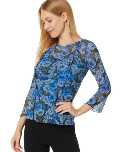 Women Vince Camuto Crew Neck Long Sleeve Blouse