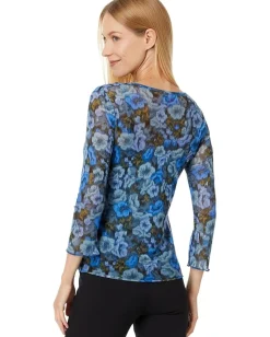Women Vince Camuto Crew Neck Long Sleeve Blouse