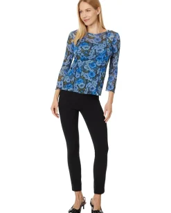 Women Vince Camuto Crew Neck Long Sleeve Blouse