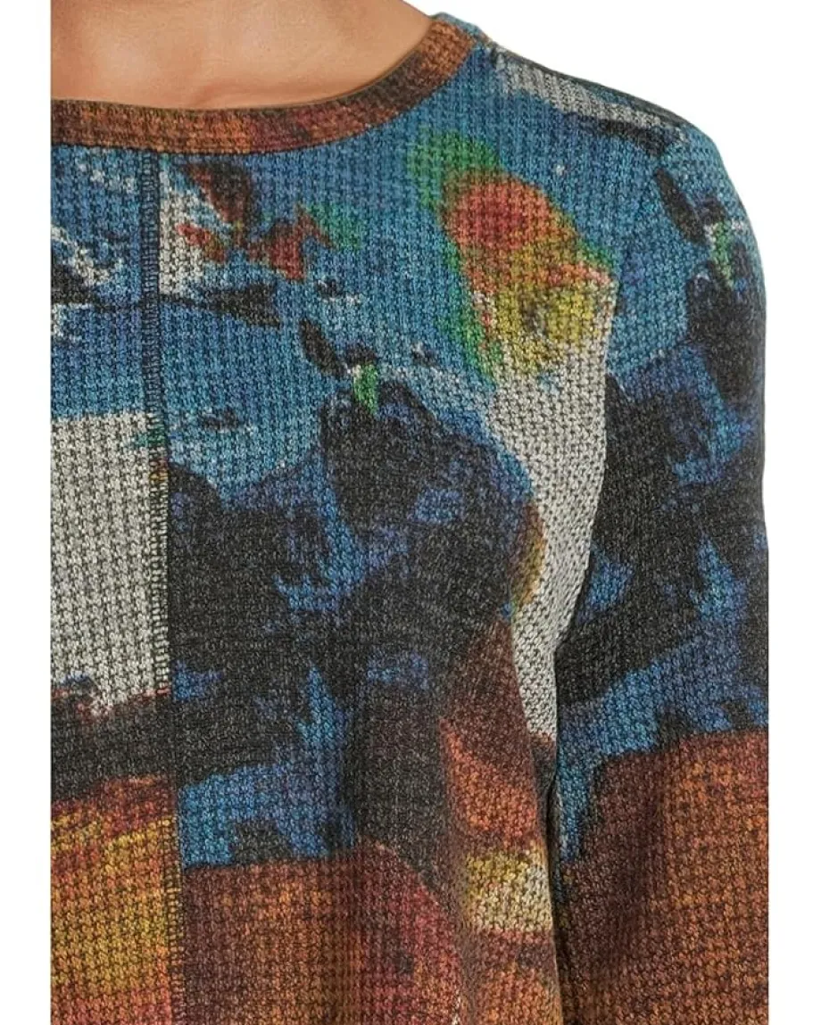 Women Elliott Lauren Crew Neck Long Sleeve Top with Overlok Stitching