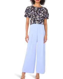 Women Vince Camuto Crew Neck Shirring with Tulip Sleeves