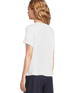 Eileen Fisher Crew Neck Short Sleeve Tee White Clearance