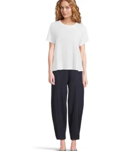 Eileen Fisher Crew Neck Short Sleeve Tee White Clearance