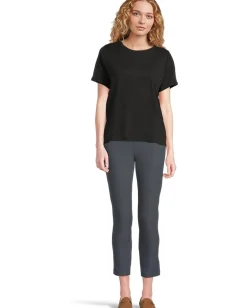 Eileen Fisher Crew Neck Short Sleeve Tee Black Best