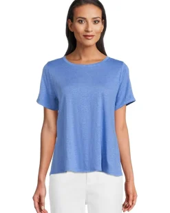 Women Eileen Fisher Crew Neck Short Sleeve Tee