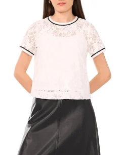 Women Vince Camuto Crew Neck Short Sleeve Top