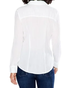NIC+ZOE Crinkle Shirt Paper White Hot
