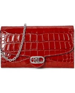 Lauren Ralph Lauren Croc-Embossed Medium Adair Crossbody Madison Red Outlet