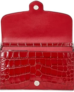 Lauren Ralph Lauren Croc-Embossed Medium Adair Crossbody Madison Red Outlet