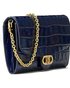 Women Lauren Ralph Lauren Croc-Embossed Medium Adair Crossbody