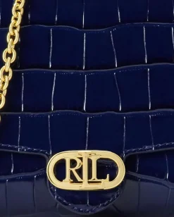 Women Lauren Ralph Lauren Croc-Embossed Medium Adair Crossbody