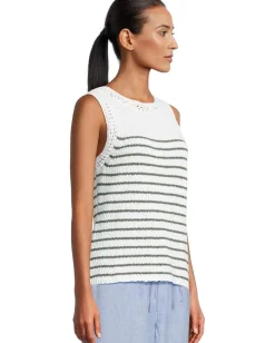 Women Tommy Bahama Crochet Edge Striped Tank
