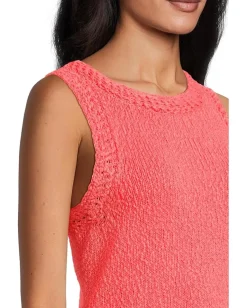 Tommy Bahama Crochet Edge Tank Melon Berry Hot
