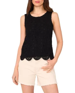 Women Vince Camuto Crochet Front Tank Scallop Edge