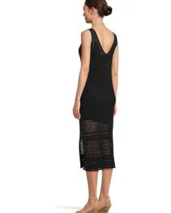 Tommy Bahama Crochet Midi Dress Black