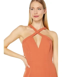 Women BCBGMAXAZRIA Cross Neck Evening Gown