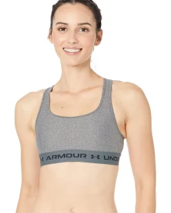 Under Armour Crossback Mid Impact Heather Bra Charcoal Light Heather/Black Hot