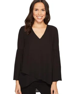 Women Karen Kane Crossover Bell Sleeve Top