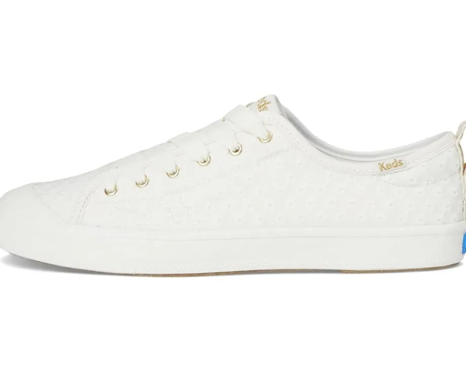 Keds Cruise Slip On Snow White Mini Daisy Eyelet Hot
