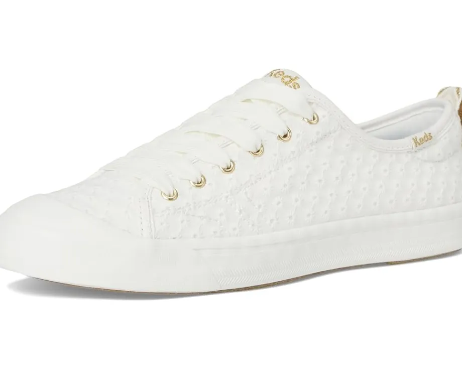 Keds Cruise Slip On Snow White Mini Daisy Eyelet Hot