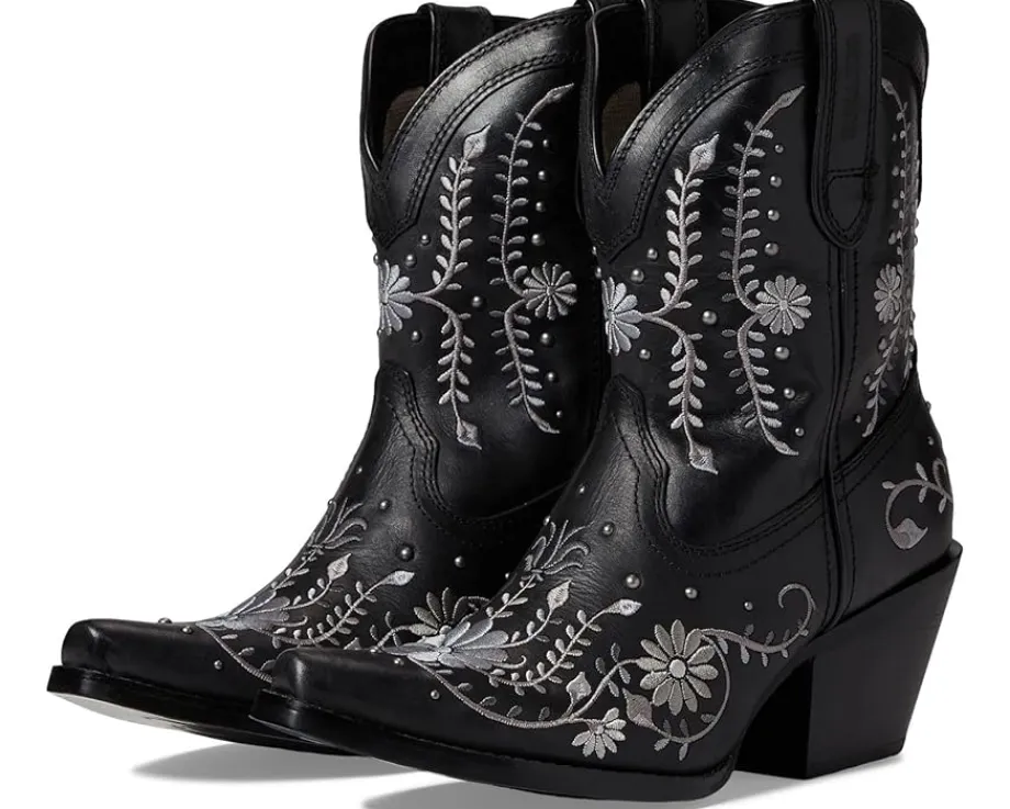 Durango Crush 8" Western Bootie Sterling Wildflower Black Clearance