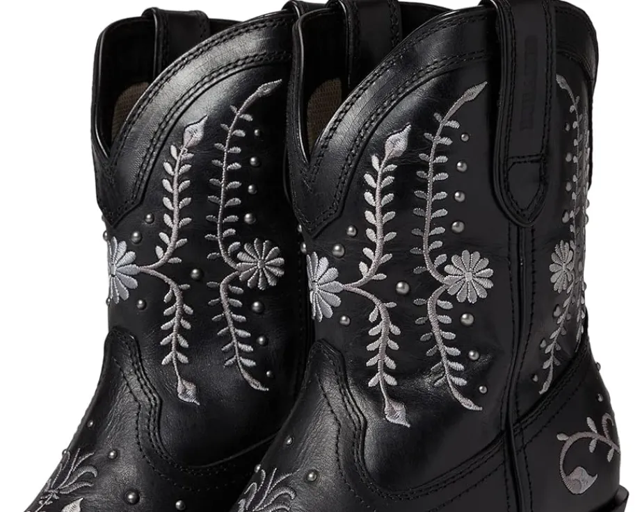 Durango Crush 8" Western Bootie Sterling Wildflower Black Clearance