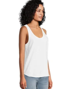 Mod-o-doc Curve Hem Scoop Neck Tank White