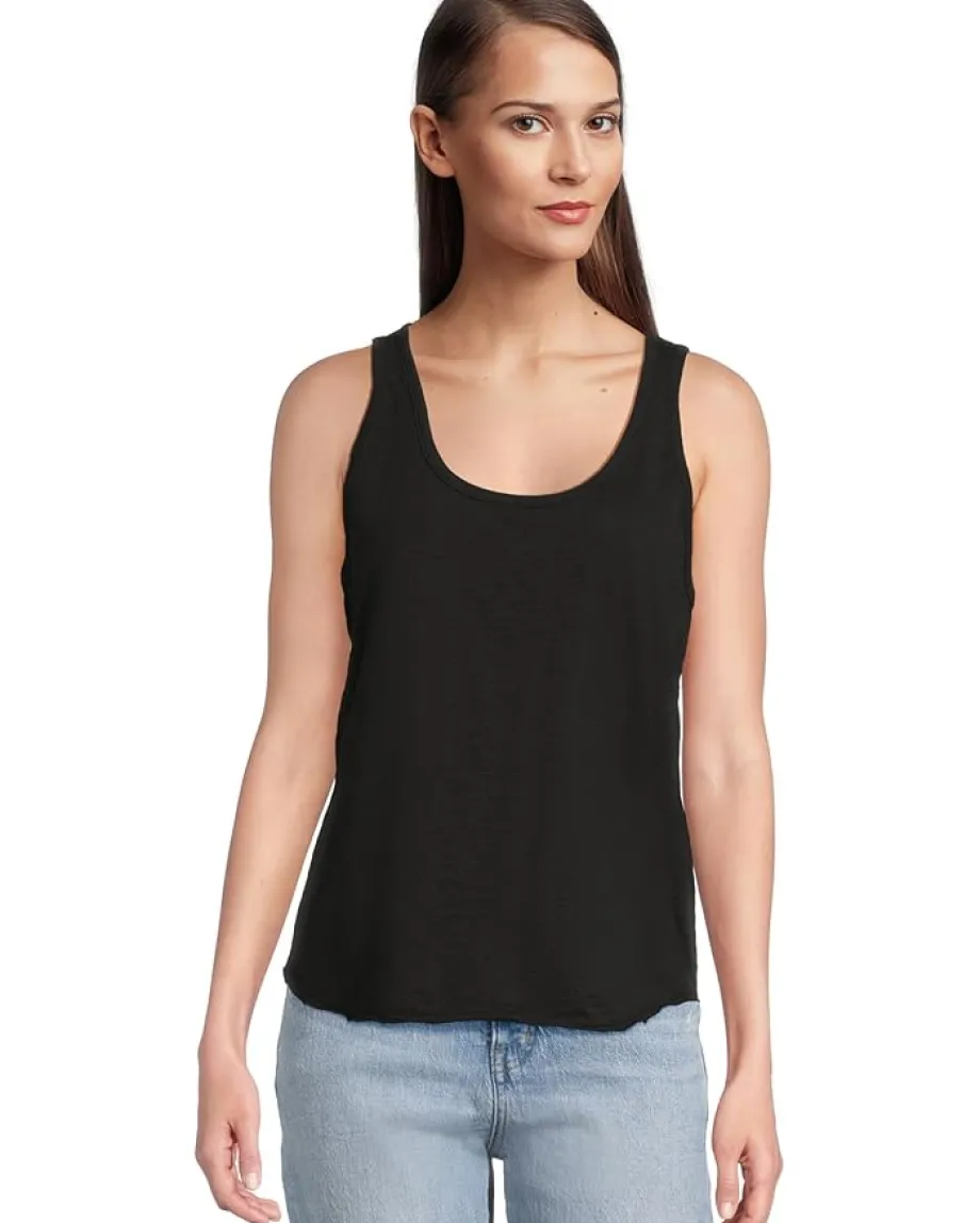 Mod-o-doc Curve Hem Scoop Neck Tank Black Hot