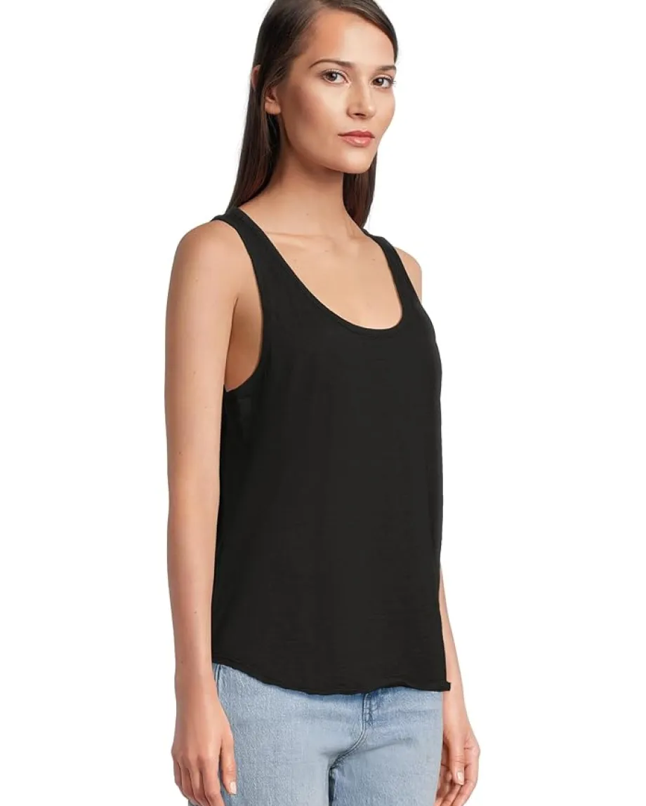 Mod-o-doc Curve Hem Scoop Neck Tank Black Hot